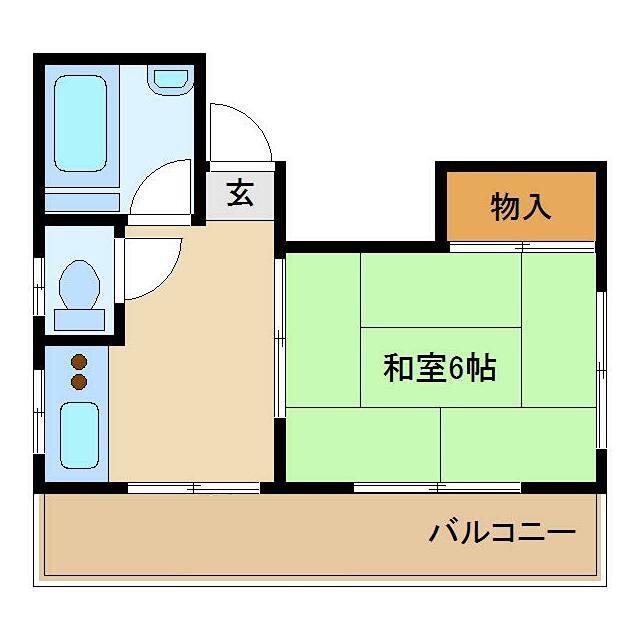 グリーンテラス(1K/4階)の間取り写真