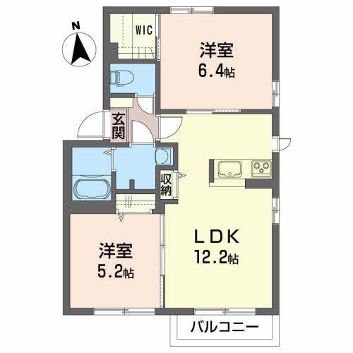 ディアス セフィーラIII(2LDK/2階)の間取り写真