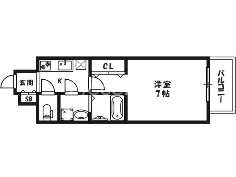ファーストステージ北大阪レジデンス(1K/7階)の間取り写真