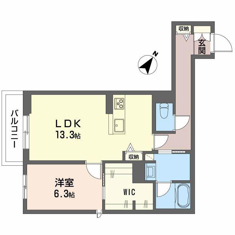 プレアデス(1LDK/3階)の間取り写真