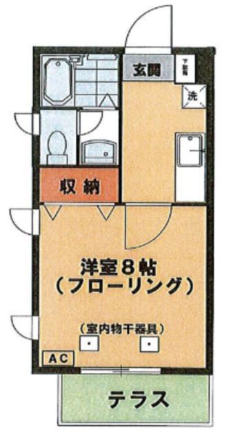 ブランドール中根 エ50(1K/1階)の間取り写真