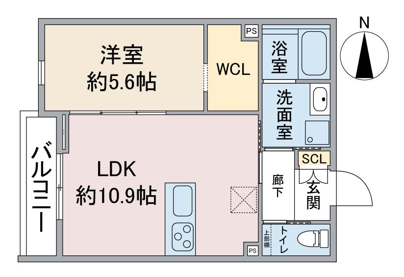 CEST MERVEILLEUX(1LDK/2階)の間取り写真