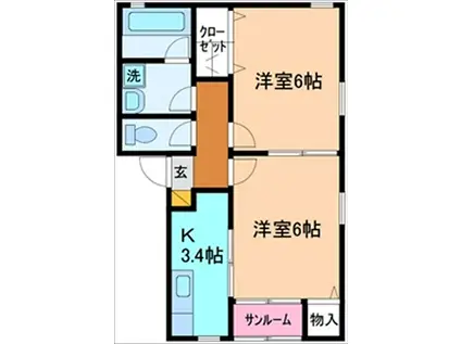 プリマベーラ(2K/2階)の間取り写真