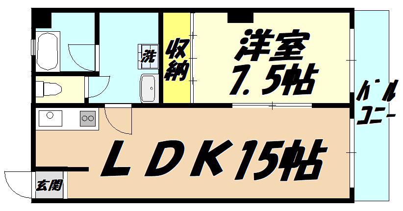 グランベール小倉駅前(1LDK/8階)の間取り写真