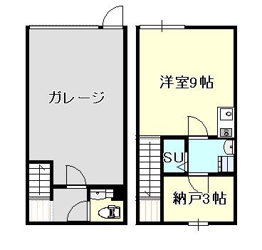 ヒミツキチ(ワンルーム/1階)の間取り写真