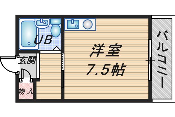 アメニティ曽根(ワンルーム/5階)の間取り写真