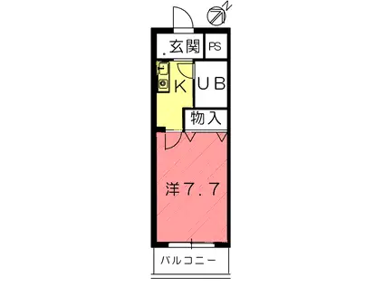 メイプル東名坂弐番館(1K/1階)の間取り写真
