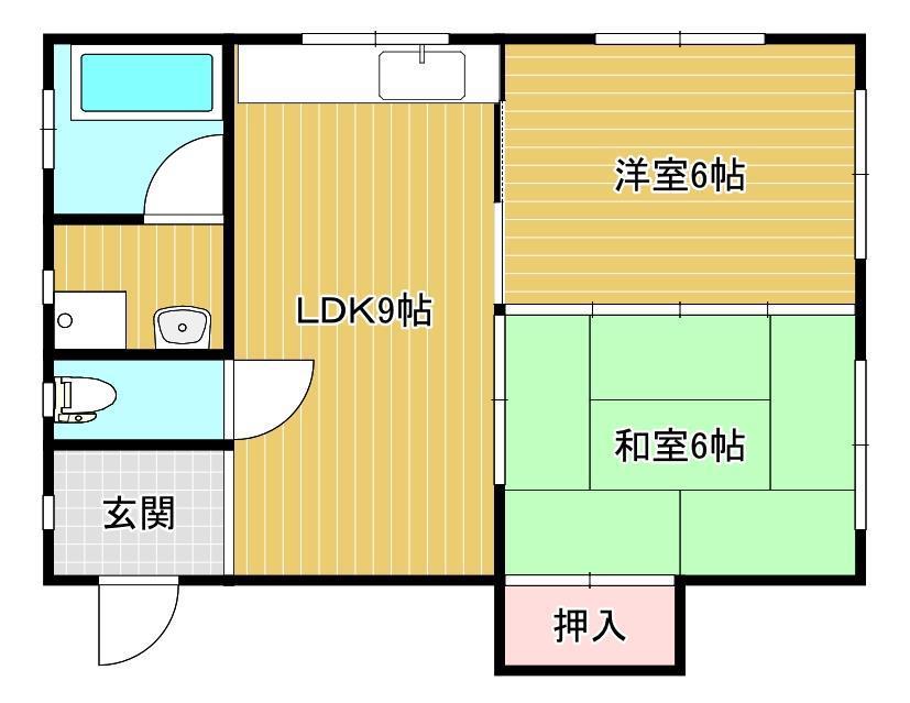 池田マンション (2LDK/5階)の間取り写真