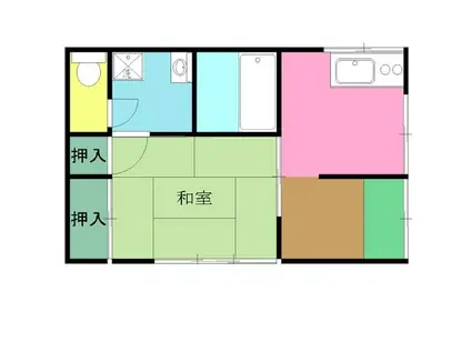 品田アパート(1DK/2階)の間取り写真