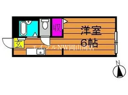 サンクオーレ青江A(1K/2階)の間取り写真