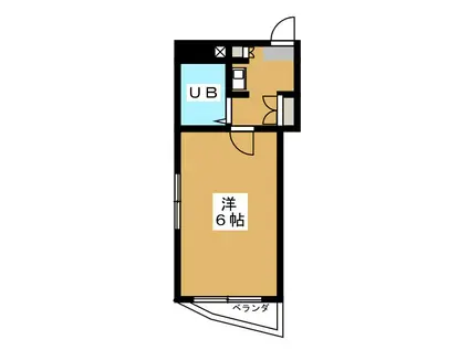 若松ビル(1K/4階)の間取り写真