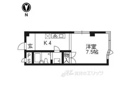 ヤマテマンション(ワンルーム/3階)の間取り写真