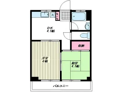 豊川マンション(2DK/5階)の間取り写真