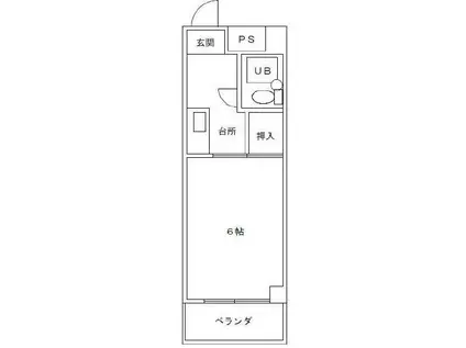 アソシエ島田(1K/4階)の間取り写真