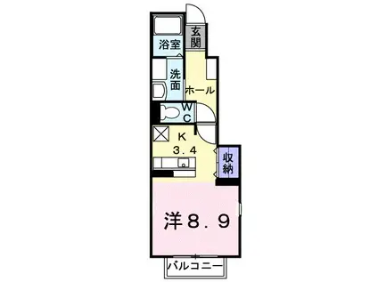 セピアコートKB(ワンルーム/1階)の間取り写真