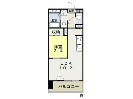 福富グリーンマンション(1LDK/2階)の間取り写真