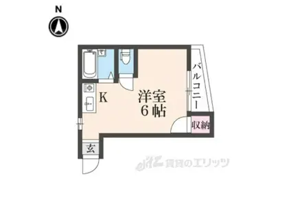 シャンテ―甲斐田(ワンルーム/4階)の間取り写真