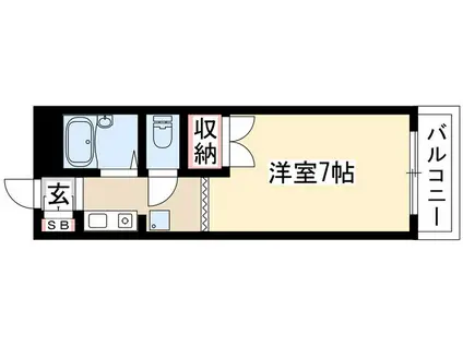 サニーサイドII(1K/2階)の間取り写真