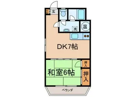 マンション富紀(1DK/2階)の間取り写真