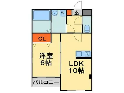 カーサメイプル千葉中央(1LDK/3階)の間取り写真