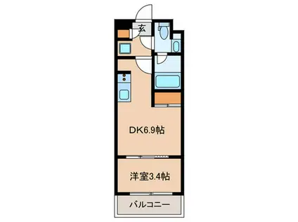サニバス飯田橋(1DK/3階)の間取り写真