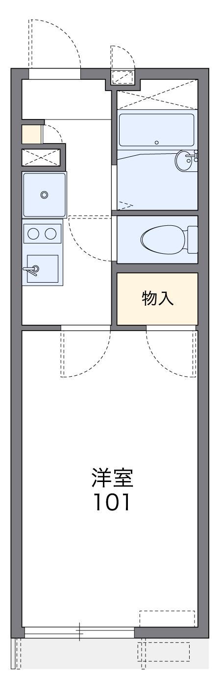 レオパレスエスエス(1K/2階)の間取り写真
