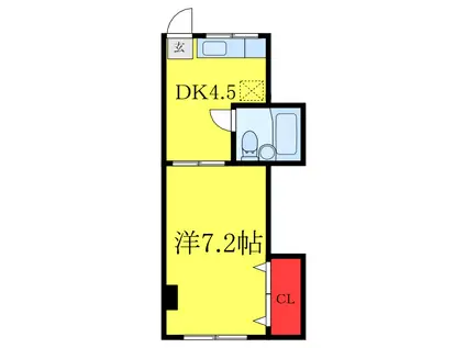 東洋マンション(1DK/3階)の間取り写真