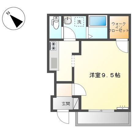 ラ テーヌ(ワンルーム/1階)の間取り写真