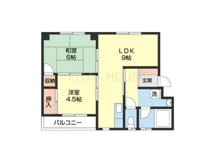 ハイツカクト(2DK/3階)の間取り写真