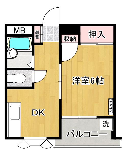 山光マンション(1DK/1階)の間取り写真