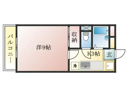 TEAFARMI(1K/3階)の間取り写真