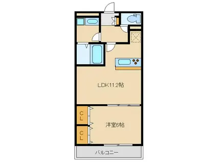 リブリ・サニーヒル(1LDK/1階)の間取り写真