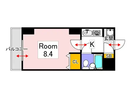 ルフォン 岡山駅前(1K/5階)の間取り写真