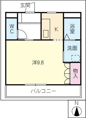 アメニティ・ハイツ(1K/1階)の間取り写真