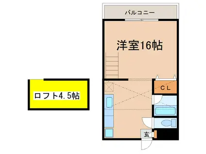 グリーンハイツKANOYAII(ワンルーム/2階)の間取り写真