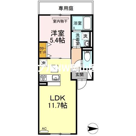 あかりII(1LDK/1階)の間取り写真