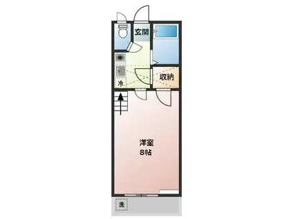 セザンヌ菰口(1K/2階)の間取り写真