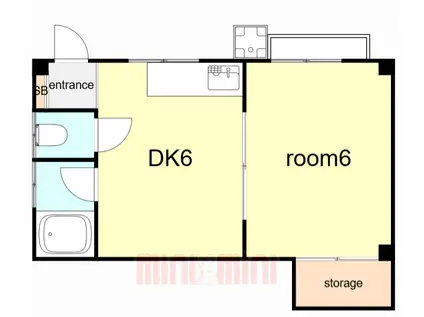 ナカネマンション(1DK/2階)の間取り写真