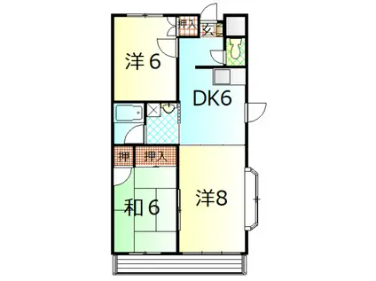 アビタシオン富士岡(3DK/3階)の間取り写真