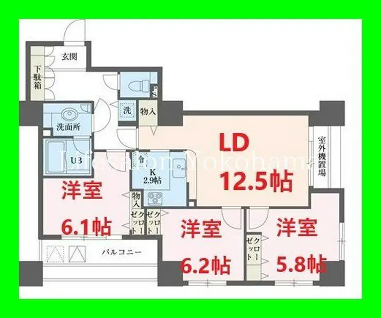 ドゥーエ横浜駅前 7階階 間取り