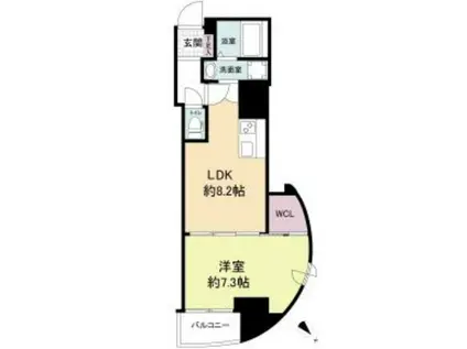 セレニテ神戸元町クレア(1LDK/11階)の間取り写真