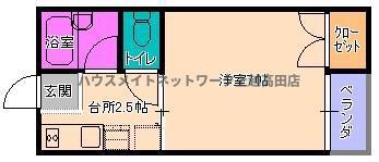 コーポエイト(1K/2階)の間取り写真