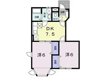 メゾン サクセス(2DK/1階)の間取り写真