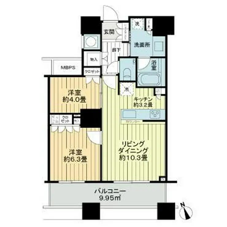 ザ・パークハウス西新宿タワー60 23階階 間取り