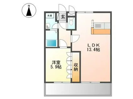 GRAND COURT I(1LDK/2階)の間取り写真