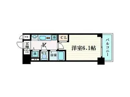 プレサンス名古屋STATIONアブソリュート(1K/6階)の間取り写真