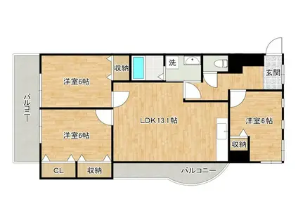 第17共立ビル(3LDK/5階)の間取り写真