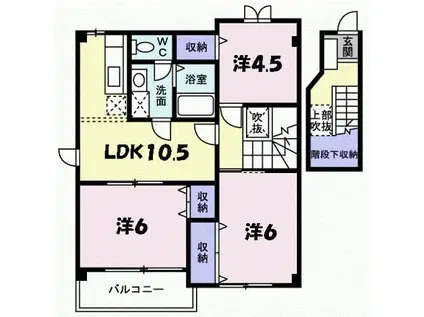 フロレスタII(3LDK/2階)の間取り写真