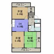 グランベージュA棟(3DK/3階)の間取り写真