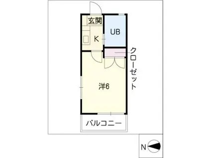 メモワール弥栄(1K/2階)の間取り写真